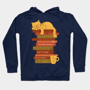 Catnap on Book stack Hoodie